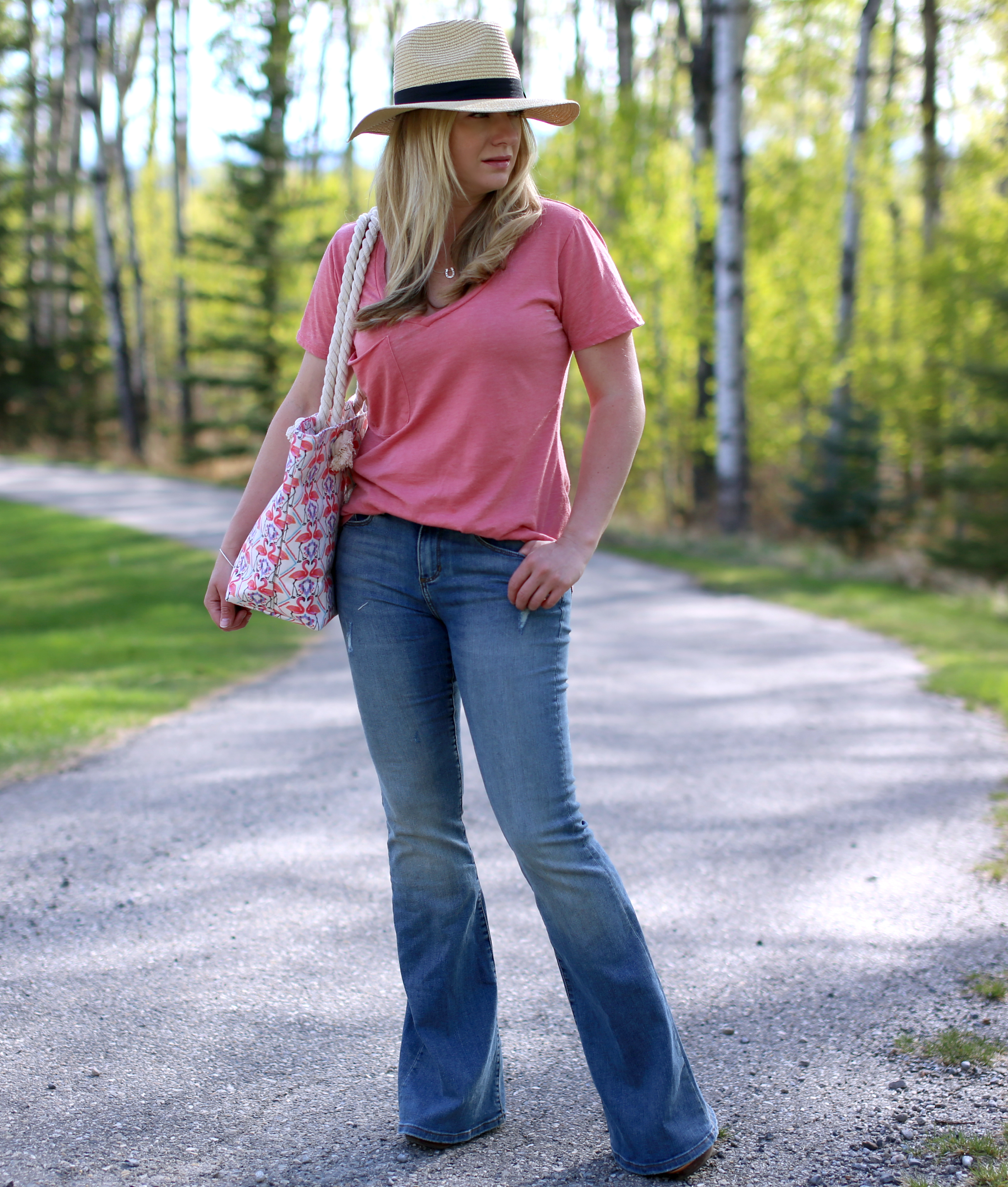 Flamingo Bags and Flare Jeans