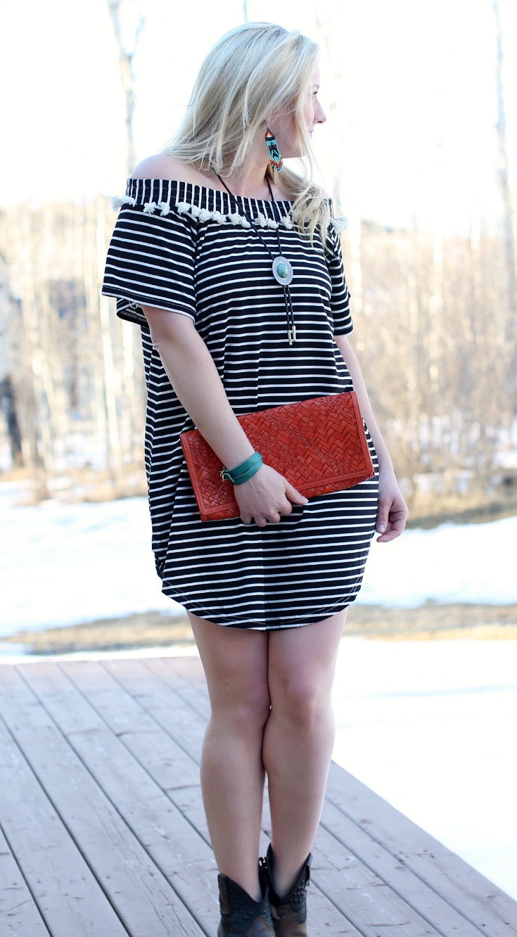 Striped, Tassel Dress