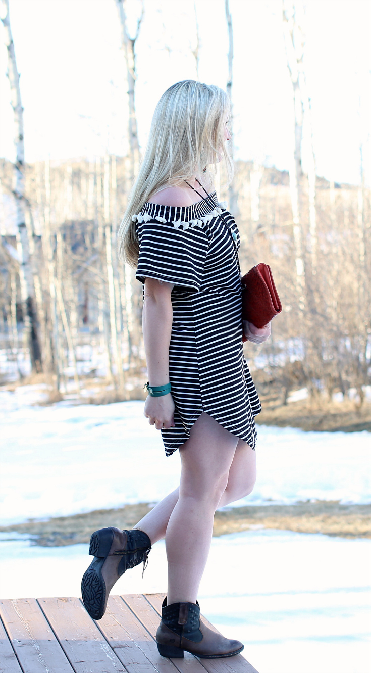 Striped, Tassel Dress